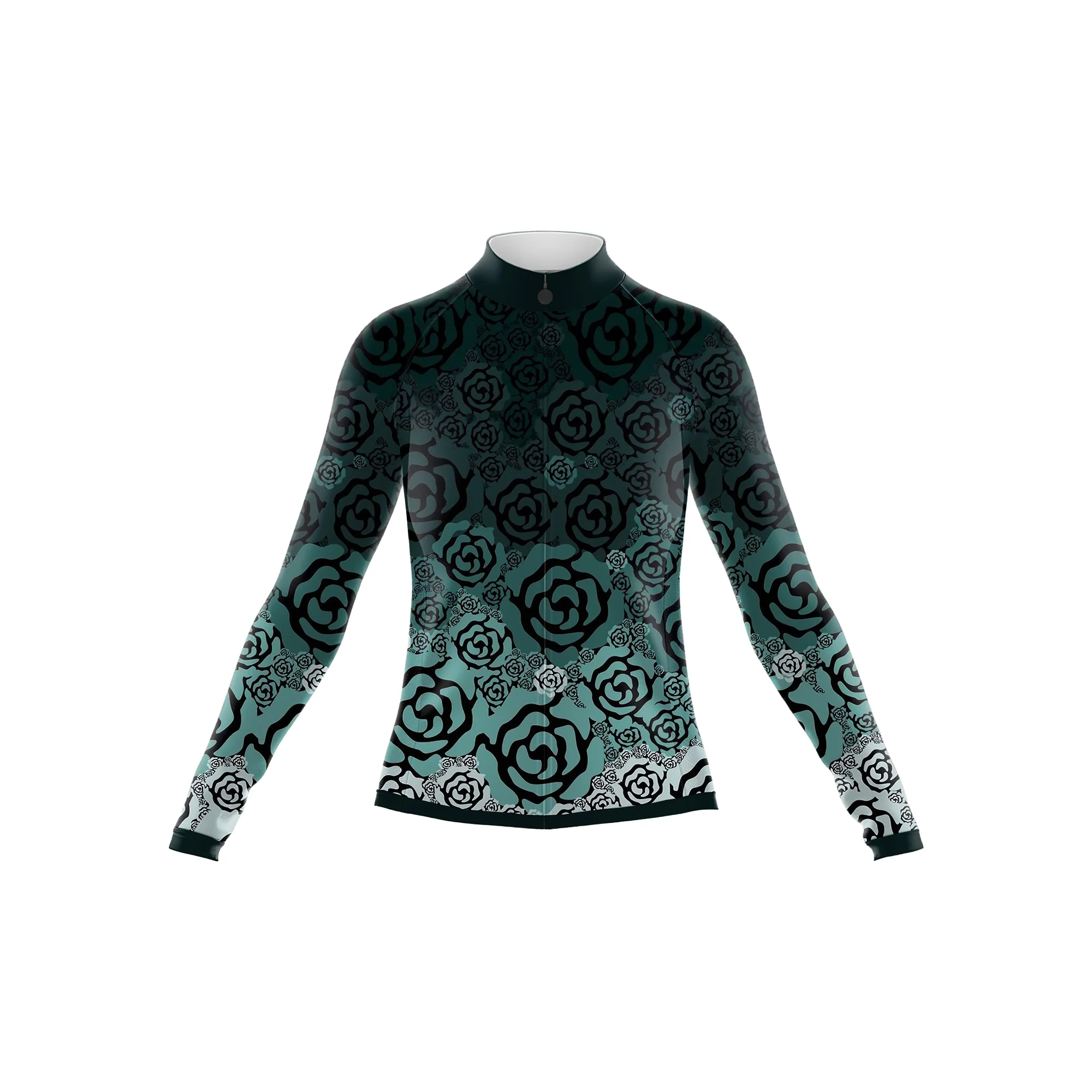 Dark green rose Women's Long Sleeve Cycling Kit - Image 3